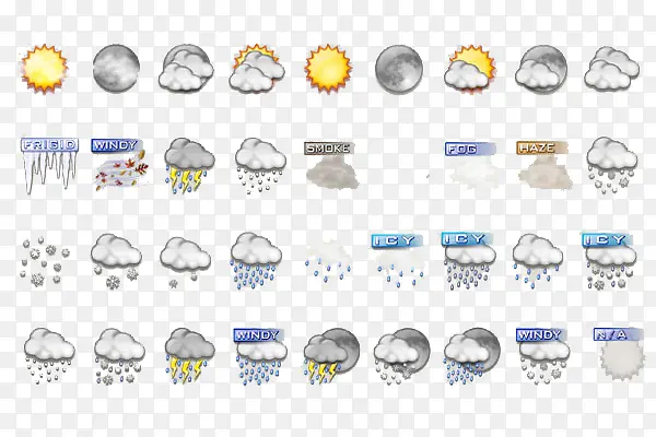 手绘版天气图标
