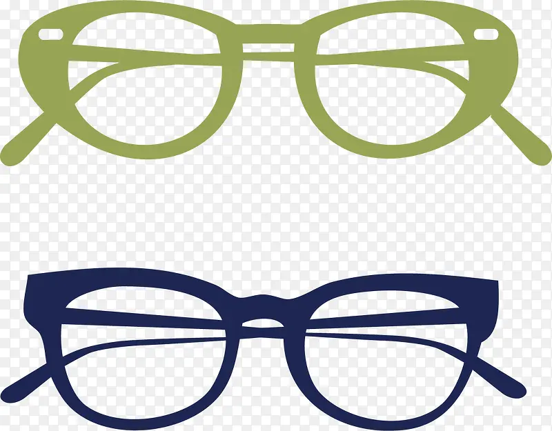 蓝绿色框架时尚眼镜