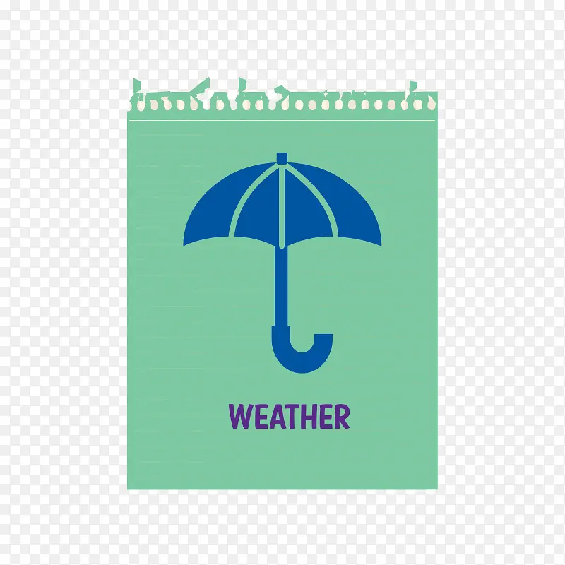 绿色便签雨伞weather天气预报
