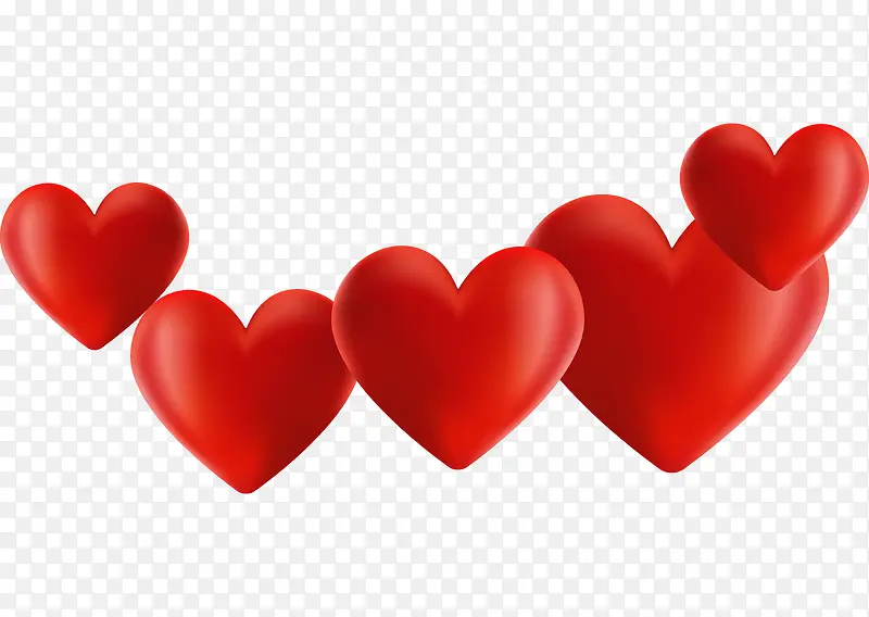 红色心形气球情人节元素