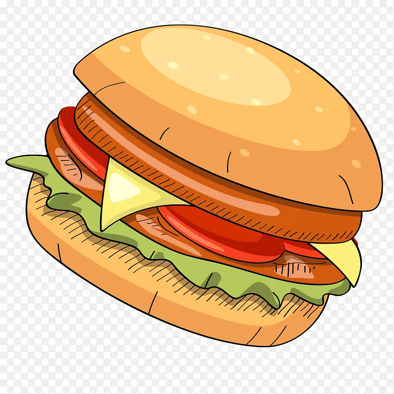 卡通手绘汉堡包设计