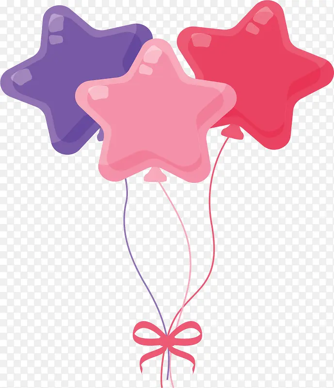 粉紫色星星气球束