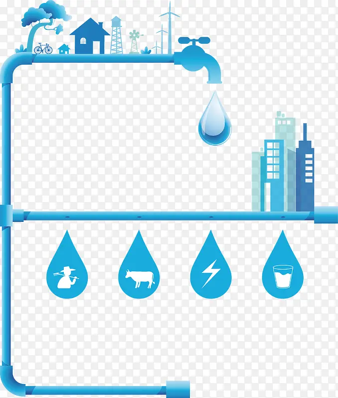 水龙头水滴节约用水保护水资源图
