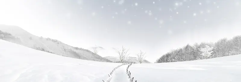 白色冰雪王国海报背景