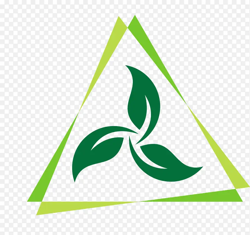 绿色三角形环保标志