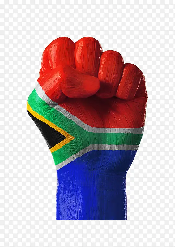 创意手绘南非国旗一只手图案