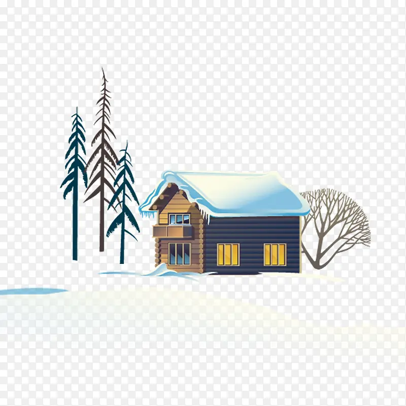 白色大雪房屋冬日图标