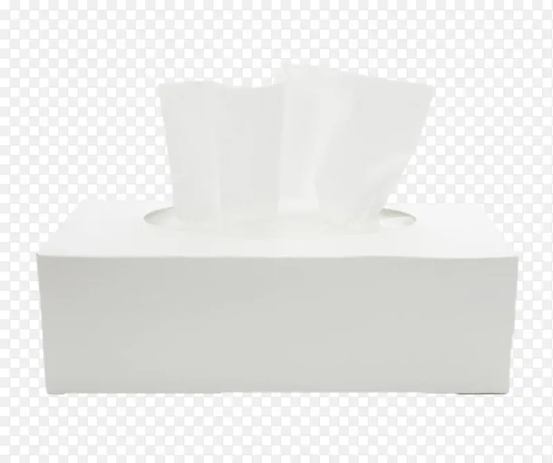 纯白色纸盒里的抽纸巾实物