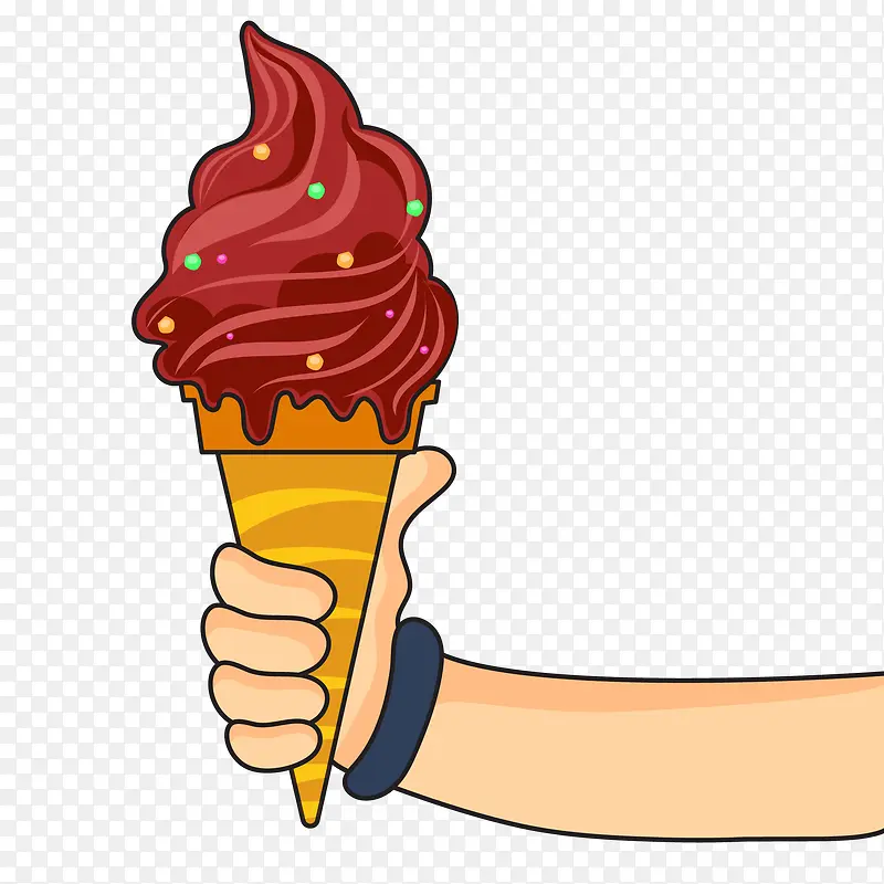 拿着冰淇淋的手臂