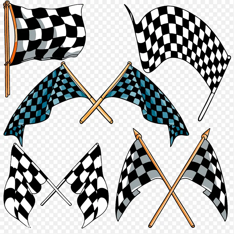 多元化赛车场格子旗帜