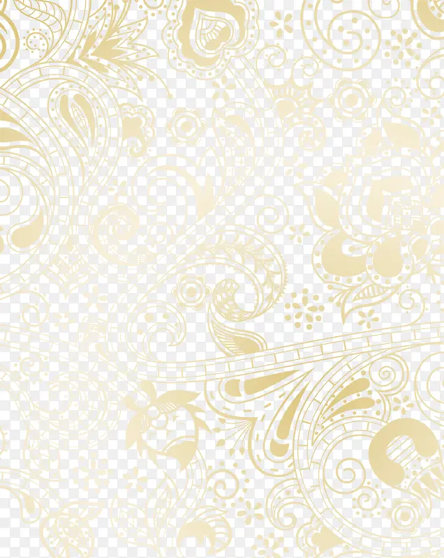 文艺风黄色花纹底纹