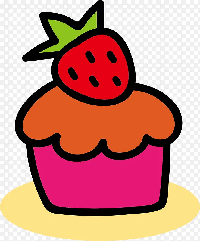 卡通可爱草莓蛋糕