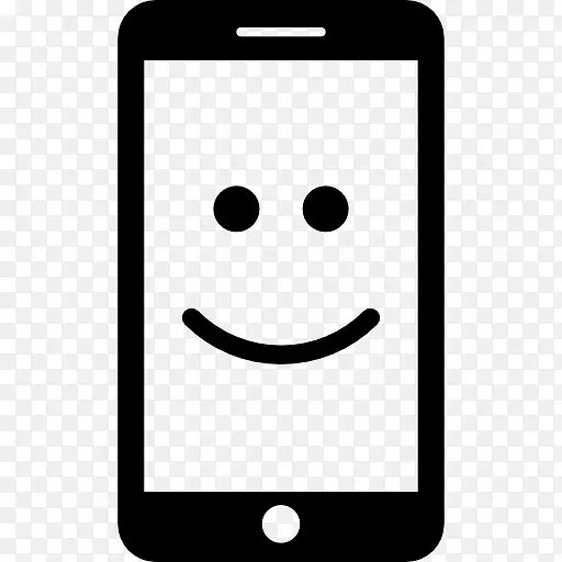 智能手机与微笑图标