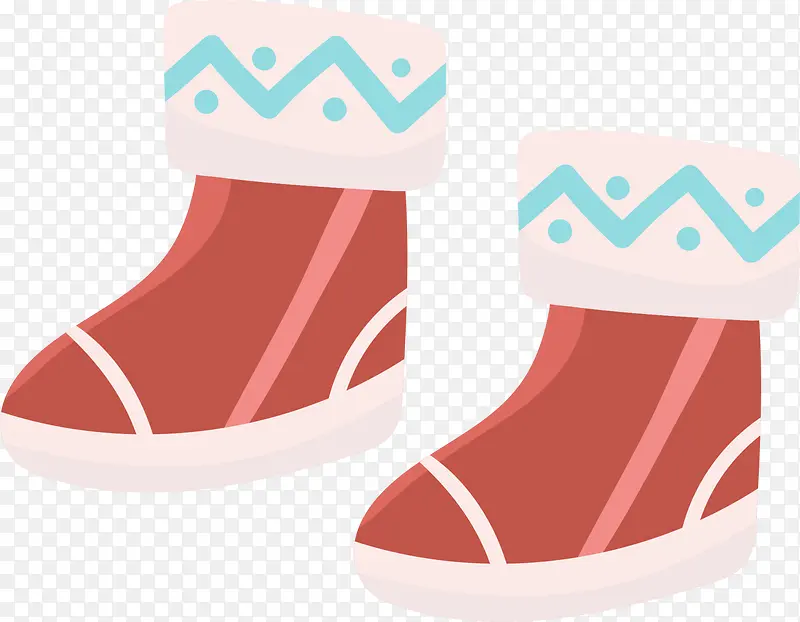 冬季红色加绒雪地靴