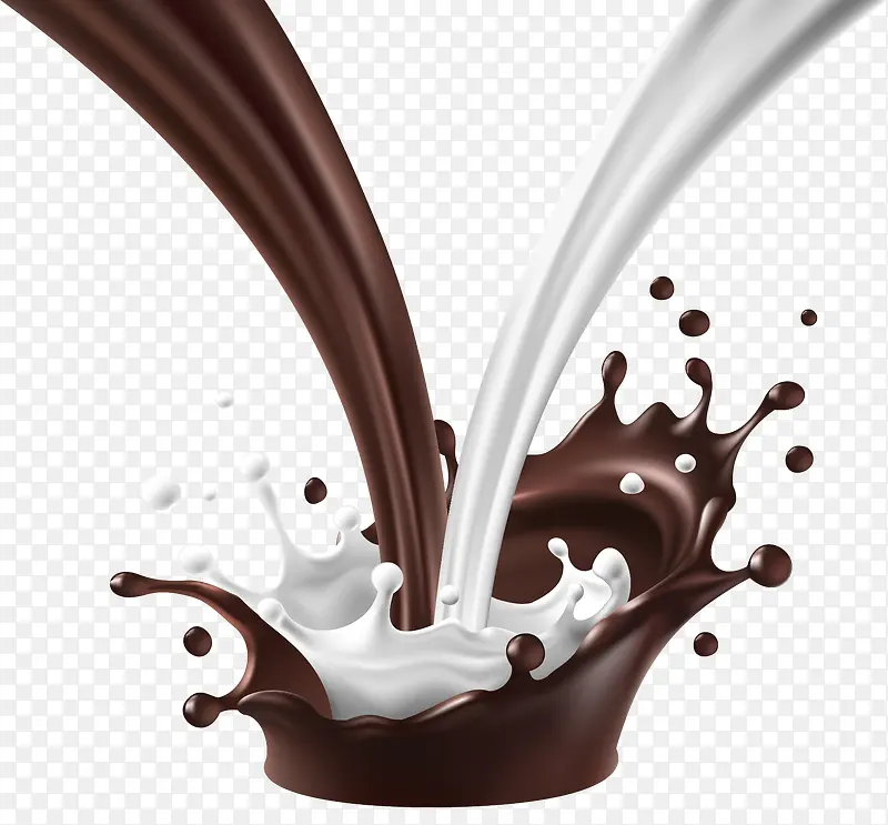 矢量手绘牛奶和巧克力