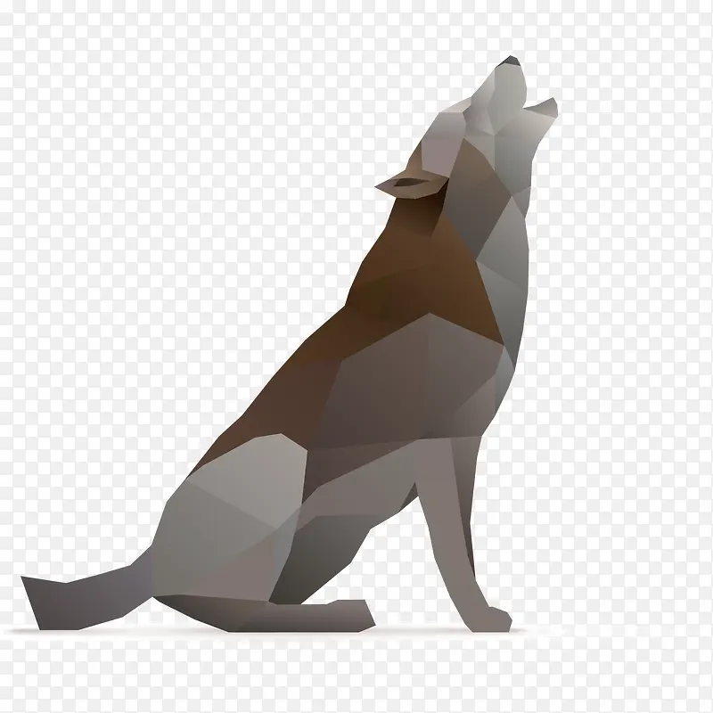 几何形的狼动物设计