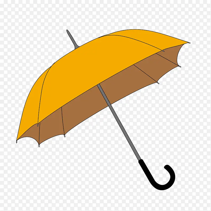 矢量黄色质感卡通雨伞
