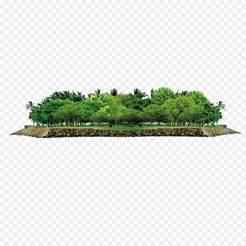 绿色植物小岛