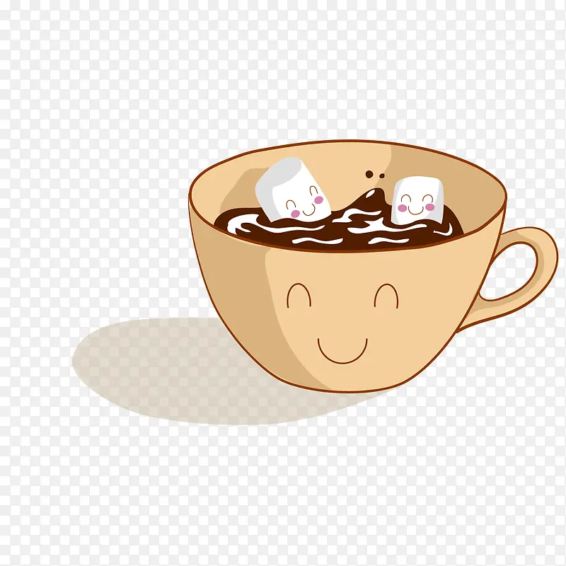 卡通手绘加糖的咖啡