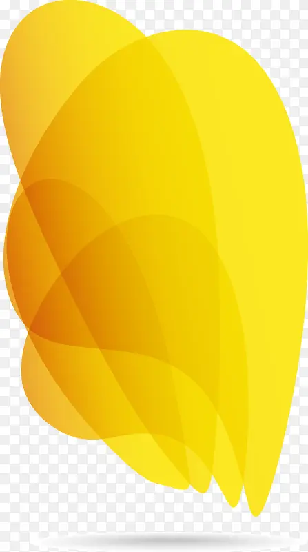 矢量黄色逗号形状透明图案标识