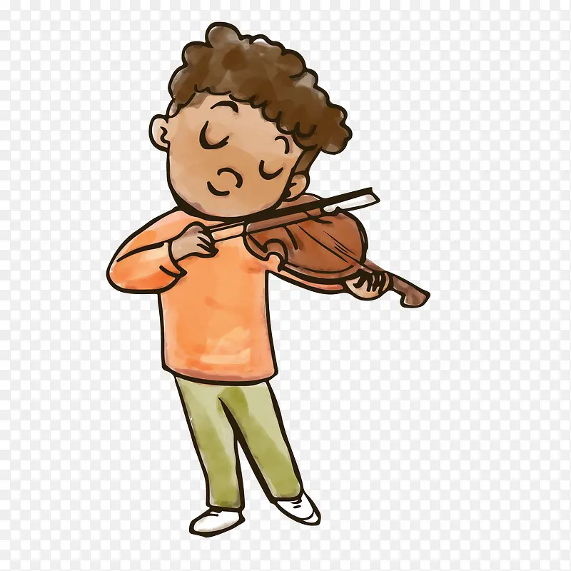 拉小提琴的男孩人物设计