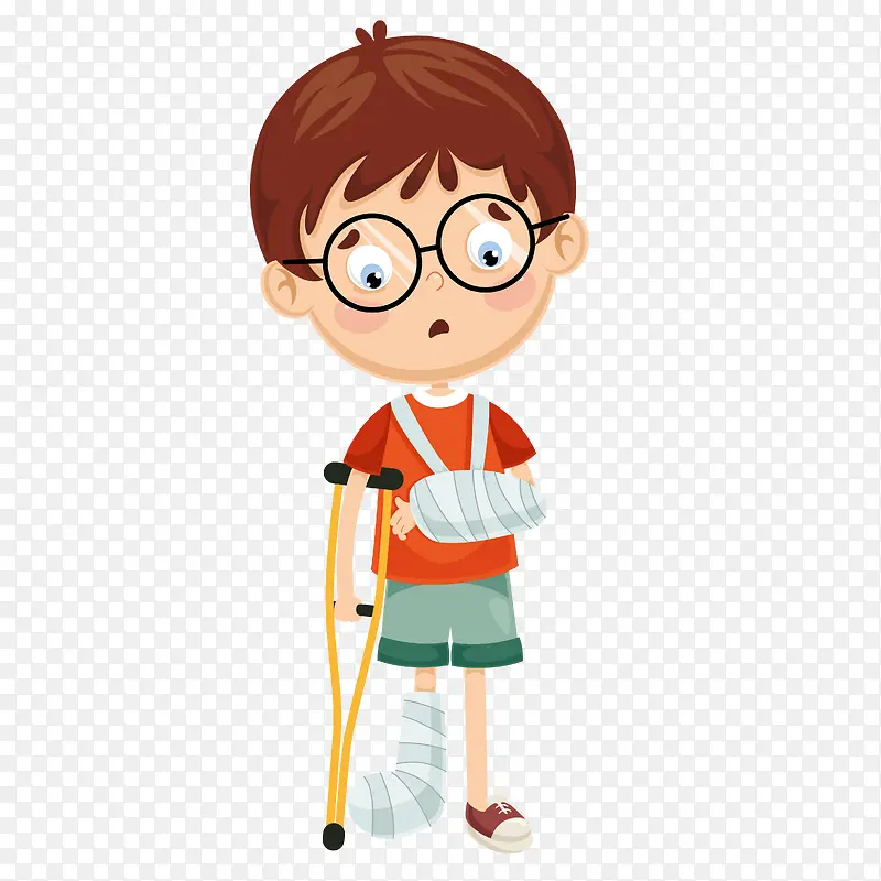 受伤的男孩免扣矢量图