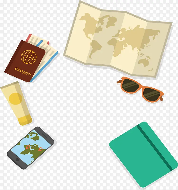 旅游地图护照海报
