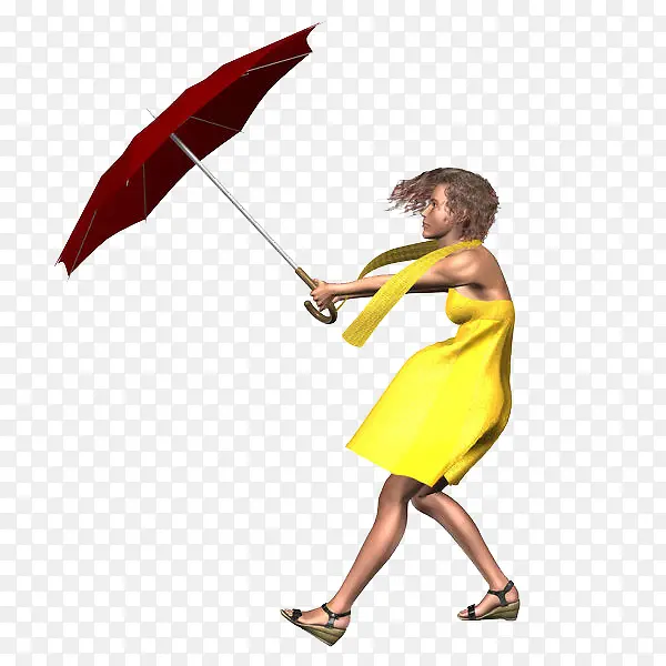 刮张的雨伞