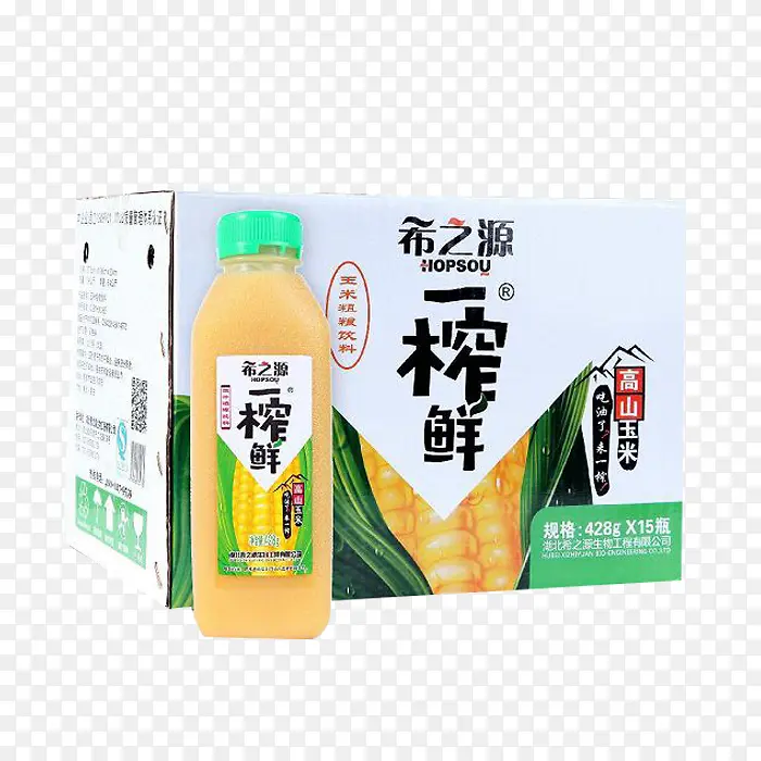 玉米汁包装箱免抠素材
