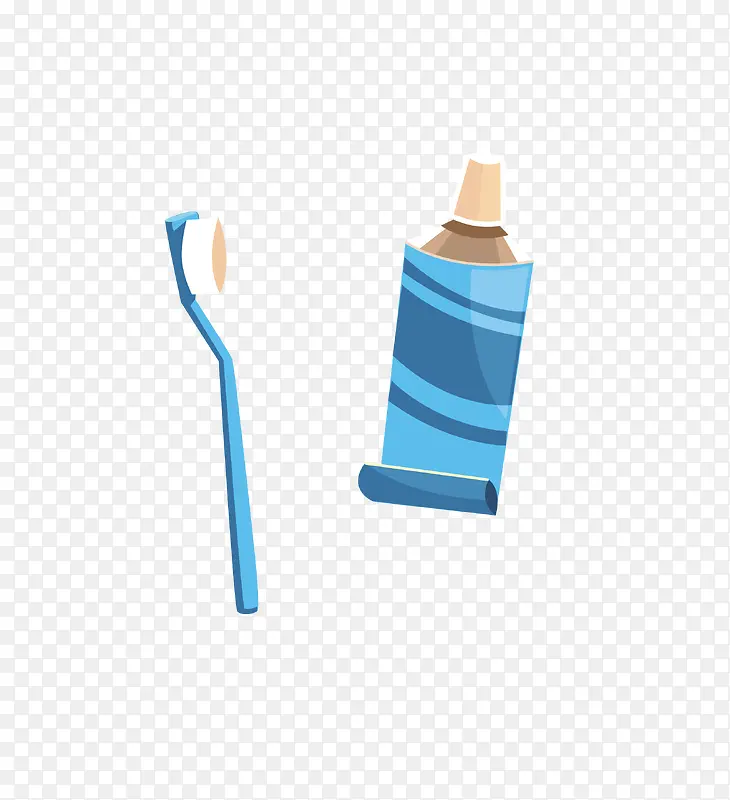 牙刷与牙膏矢量素材