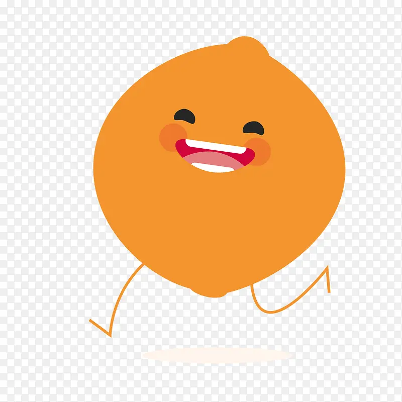 跑步橙子开心表情