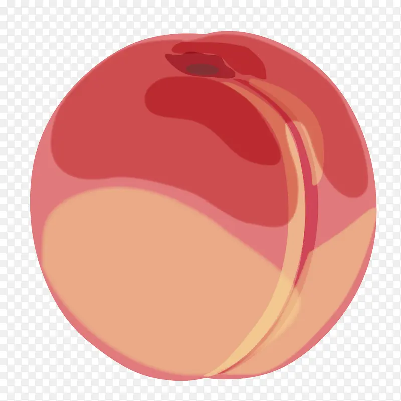 红色水彩桃子简图