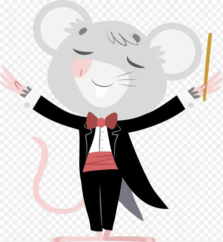 优雅的指挥家老鼠
