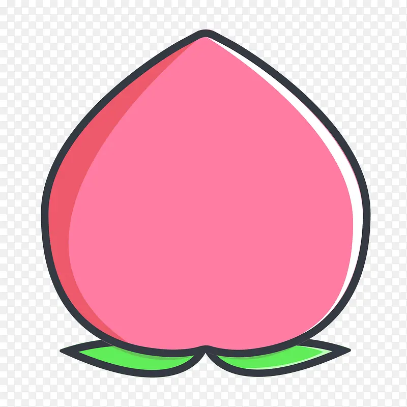 红色手绘桃子元素
