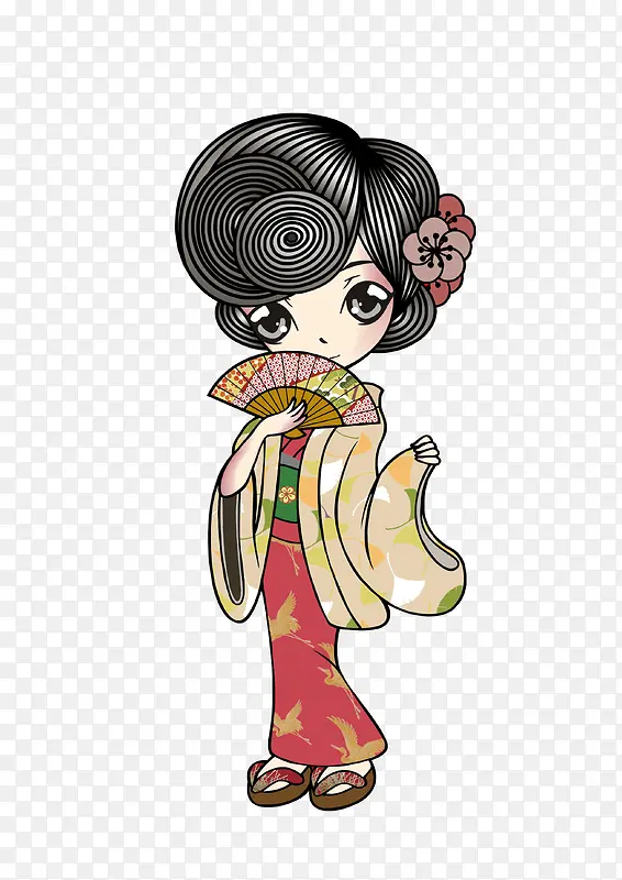 拿扇子的女人