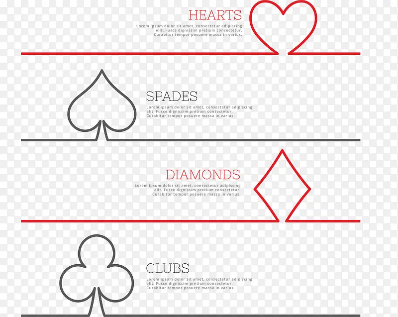创意扑克花色信息图表
