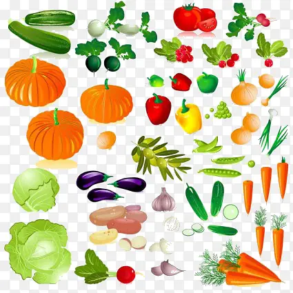 各种卡通水果蔬菜合集