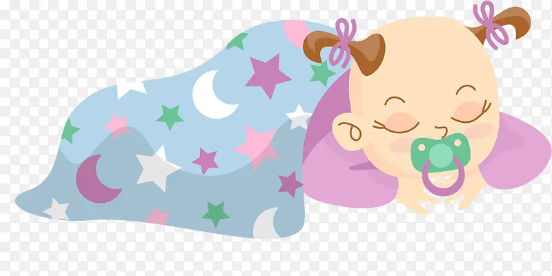 宝贝睡眠图案可爱卡通婴儿矢量素