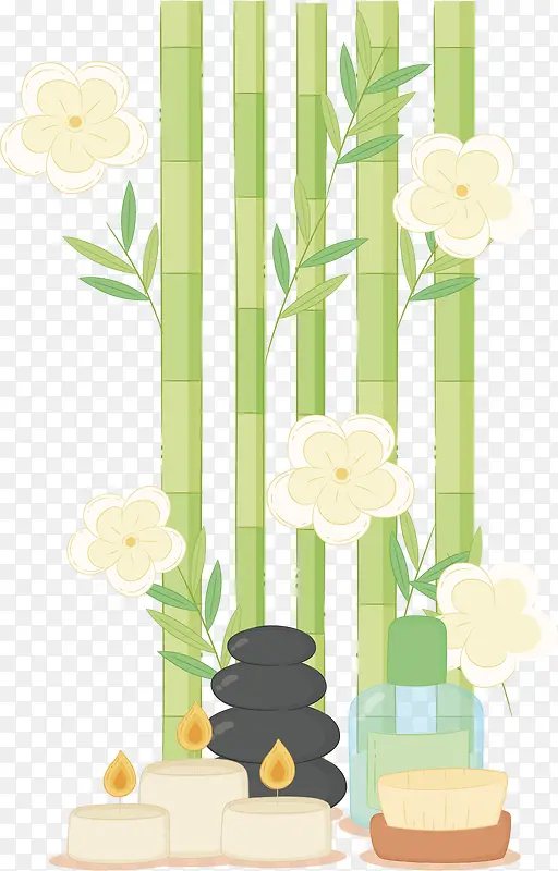 矢量图开花的美丽竹子