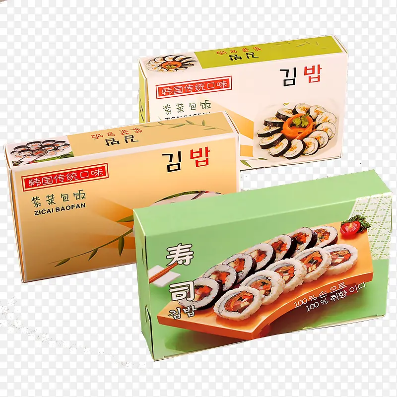 三种寿司盒包装免扣