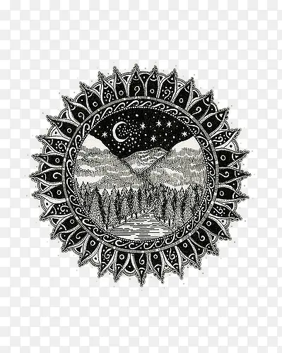 圆形星月夜图片