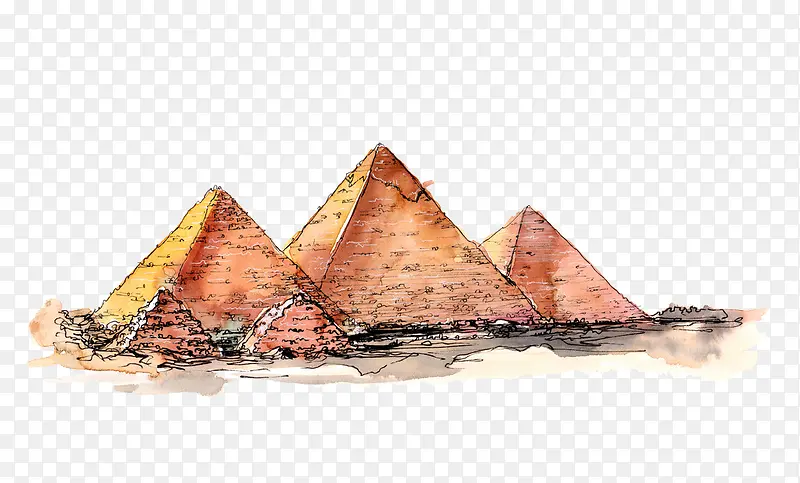 手绘埃及金字塔