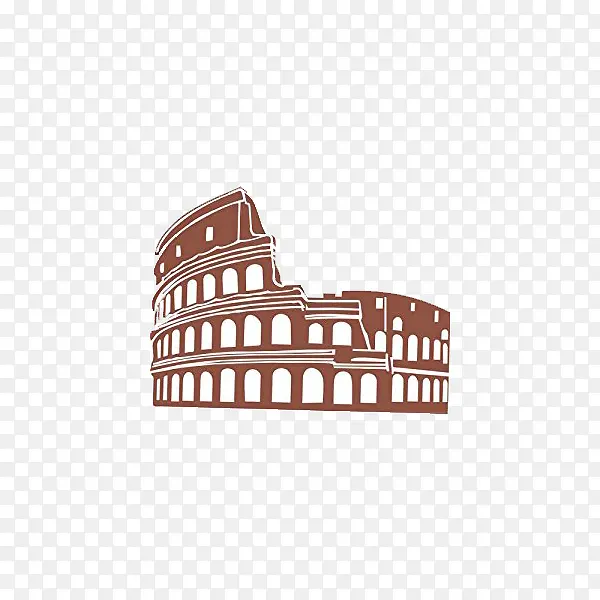 卡通古罗马建筑