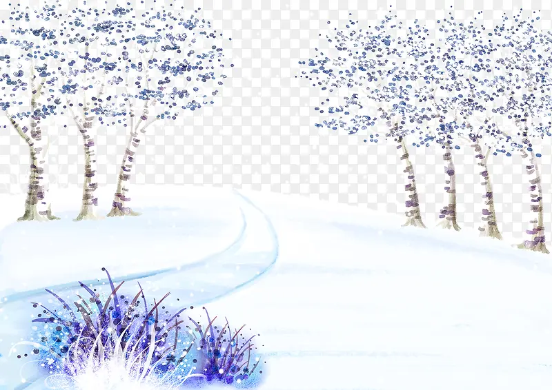 雪景美丽的树木