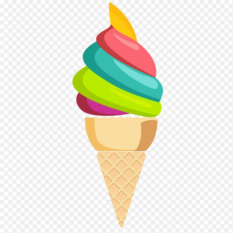 手绘卡通彩色冰淇淋