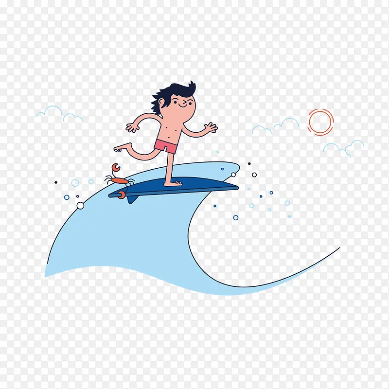 人物冲浪旅行游玩素材图案