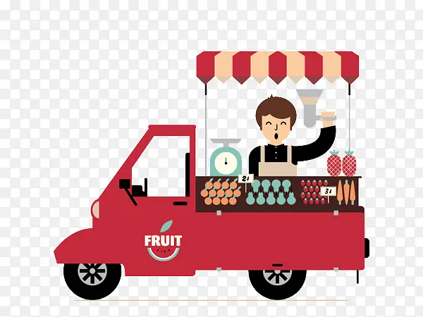 卖水果的流动车