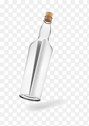 一只空的透明的漂流瓶