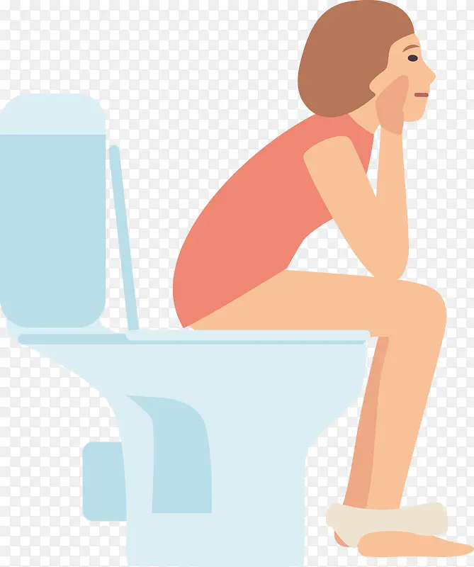 正在上厕所的矢量女士
