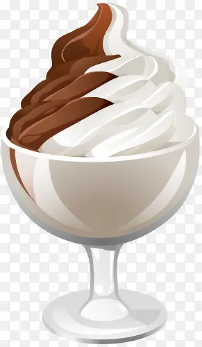 双色奶油冰淇淋杯
